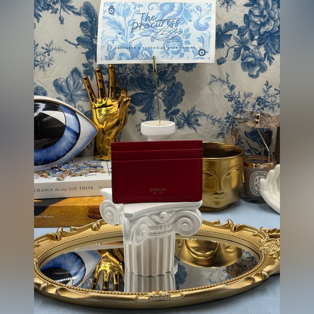 🆕 OROTON 🧿 NWOT Margot Card Sleeve, Red Leather Cardholder - Picture 2 of 16
